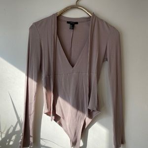Forever 21 Mauve Bodysuit w Neck Tie